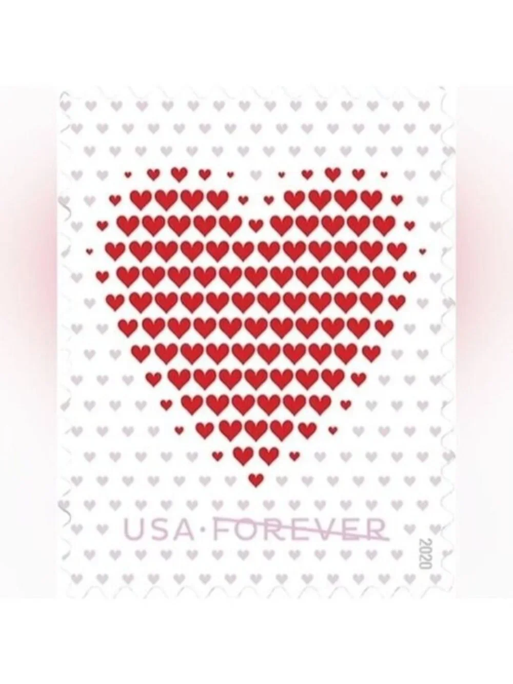 200‎ Made of Hearts Forever Postage Stamps USPS Valentines Wedding Invitations